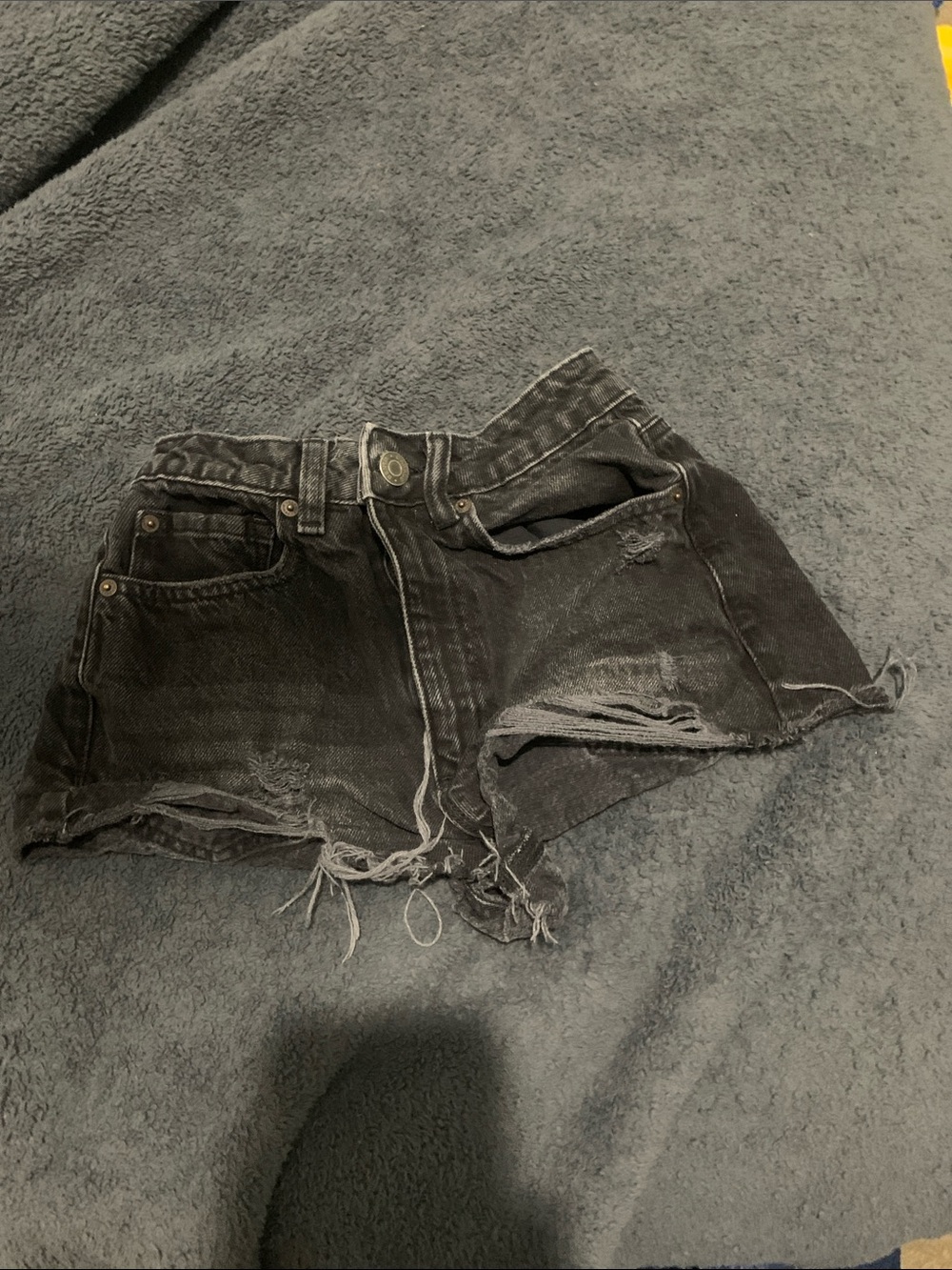 Garage Black Distressed Denim Cutoff Shorts